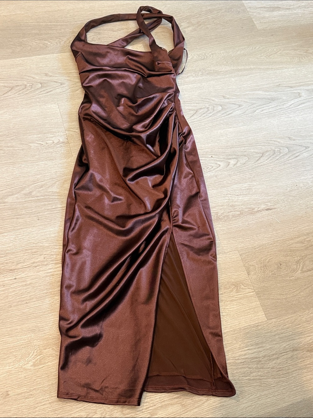 Windsor Satin Pencil Skirt — Deep Burgundy